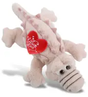 DolliBu I Love You Valentine Plush Pink Alligator with Red Heart - 14 Inches