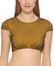 MSRP $78 Dkny Womens Cropped Mesh Overlay Bikini Top Yellow Size XL