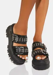 [Buffalo] Aspha Loop Platform Sandals