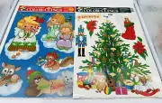 VTG Color-Clings Christmas Winter Holiday Static Cling Window Decorations 1996