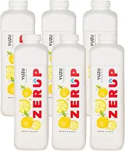 Zerup Zero Sugar Yuzu Flavoured Syrup 6 x 1L Bottles, Sugar Free Syrup, Yuzu Flavour Drink Mix, Low Calorie Flavourings for Milk Shakes, Cocktails, Teas, Gluten Free, Keto Friendly, Halal