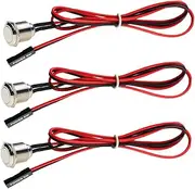 Pack of 3 Chassis Metal Button, Computer Host Push Cable, PC Case Power Switch, ATX Supply On/Off for DIY Computer, 60 cm (16 mm)