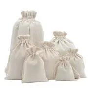 Linen Drawstring Gift Bags 7 Sizes - 50pcs