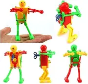 5 Pcs Funny Spring Wind-up Dancing Walking Robot Toy for Kids, Robot Playset for Kids Role Playing, Robots Theme Party Activity