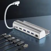 Silver 6-in-1 Steam Deck Docking Station For Valve Steam Deck Charging Game HDMI TV 4K