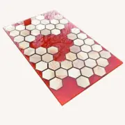 Red Epoxy Resin Dining Table, Handmade Furniture, Epoxy Walnut Hallway Decors