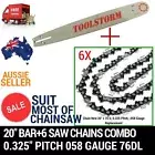 NEW 20'' BAR AND 6 CHAINS FOR Baumr-Ag SX45 45CC CHAINSAW .325 058 76DL