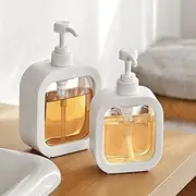 LaLiz Transparent dispensing bottles: Bathroom hand sanitizer dispensing bottles, plastic press bottles, visible lotion dispensing, 2 empty bottles