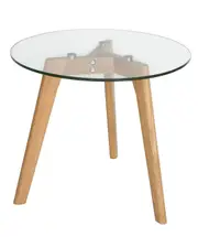 SK Designer Living Stad Round Glass Side Table