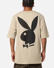 [PLAYBOY] Playboy Bunny Stack T-shirt Grey - Size L L Grey