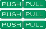 uxcell 3Set Push Pull Door Stickers, 2x4.7in Push and Pull Signs Plate Acrylic Vertical Self-Adhesive for Doors Glass Window Business Stores, Rectangle, Green