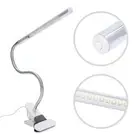 Flexible Reading LED Desk Lamp Metal Hose Lamp With Clip USB Interface Lamp MGR