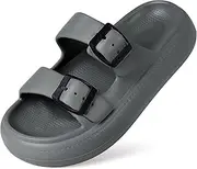 [KVbabby] Cloud Sandals for Kids Slippers Girls Boys Slides Shower Slippers Ultra Cushion Quick Drying Anti-Slip, B-grey, 1-2 Big Kid