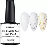 3D Crackle Gel Nail Polish, Angle White Crackle Nail Polish, Amazing Crackle Eff