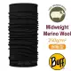 【西班牙 BUFF】保暖素色 Merino 美麗諾羊毛中量級超彈性恆溫保暖魔術頭巾_113023 極致黑