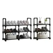3-Tiers Metal Shoe Rack Shelf Stackable Storage Organizer Adjustable Entryway US