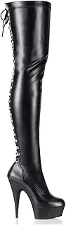 [HOBTEC] Women thigh high heel boots, Lace-up heels with side zip