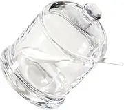 DONFAMDS Glass Spice Jar with Spoon Kitchen Storage for Seasoning Condiments Salt Dispenser Elegant Glass Container for Home Decor Cooking Convenience