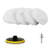 7 Pcs 3 Inch Wool Polishing Pads, Drill Buffer Connected to M10 Drill Adapter...