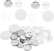Veemoon Round Tinplate Badge Blanks 200 Pin Back Hardware for DIY Badge Making