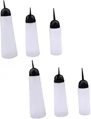 PLAFOPE 6pcs Hairdressing Rinse Bottle Calibration Curve Design Pointed Mouth Containers for Hair Care and Household Use Durable and Leakproof