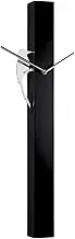 Torre & Tagus Modern Pendulum Wall Clock with Moving Woodpecker 25.75" Tall Bird Clock with Unique Metal Frame from Aluminum - Hanging Clock with Contemporary, Minimalist Design Black/Silver