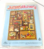 Sunset Stitchery Crewel Embroidery Kit 2689 Bits and Pieces Memory Box 16" x 20"
