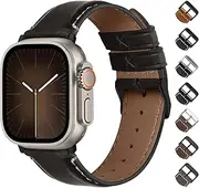 [Fullmosa] Compatible with Apple Watch Band 42mm 44mm 45mm 46mm 49mm 38mm 40mm 41mm, Leather Replacement Strap for iWatch Ultra SE Series 10/9/8/7/6/5/4/3/2/1