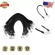 50 Pack 21" Heavy-Duty Natural Rubber Bungee Cords with Hooks - 32" Max Stretch
