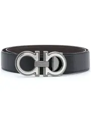 [Ferragamo] reversible Gancio buckle belt 100 Black