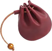 [HONMEET] Leather Coin Bag Small Tote Bag for Storage Change Pouch Vintage Style Black