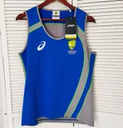 Authentic ASICS Cricket Australia Women's Training Singlet Size 14 Blue/Grey NEW