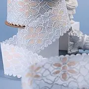 Lace Ribbon，Lace Trim， lace Ribbon Embroidery Lace Trims 1.5", 10 Yards Single Faced Lace Ribbons Bow Making Supplies for DIY Headband, Sewing(Blue)