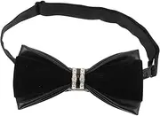 [CALLARON] Men Pre-tied Bow Tie Rhinestone Accents Elegant Pu Bowtie for Weddings Parties and Formal Events Stylish British Design for Boy Girl and Toddlers