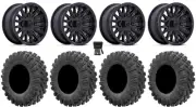 MSA Creed 15" Wheels Black 30" MotoRavage Tires Polaris RZR XP 1000 / PRO XP