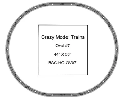 Bachmann E-Z Track HO Scale Oval #07 Basic Train Track Set - 44" X 53"
