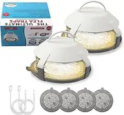 Gachiwar 2 Pack Bed Bug Trap, Flea Trap, Environmentally Friendly PP Material, Safe and Harmless Cockroach Trap with 4 Stickers, 2 Charging Cables, Suitable for Bedroom, Living Room, Kitchen