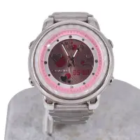 在飛比找Yahoo!奇摩拍賣優惠-金卡價593 二手 CASIO 粉紅甜心雙顯錶(LAW-25