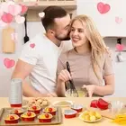 15Pcs Cake Tin Set Non Stick Spring Loose Base Baking Pan Tray Mold Heart-shaped