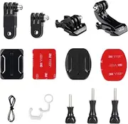 HSU Grab Bag for GoPro, Including Quick Release Buckle Mount, J-Hook Buckle Mount, 3-Way Pivot Arms, Flat and Curved Adhesive Mounts, Thumbscrews and Rubber Locking Plug with Tether