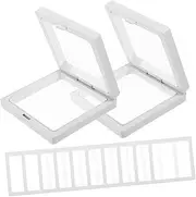 Beavorty 12Sets Floating Coin Frame Display Holder Transparent Jewelry Box for Medals Coins Stamps and Gemstones Durable Design for Showcasing Precious Items