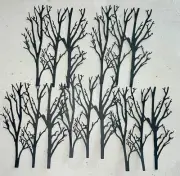 5 BARE TREES cardstock paper die cut embellishments