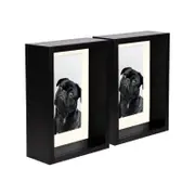 Nicola Spring 5" x 7" Black 3D Deep Box Photo Frames - 4" x 6" Mount - Pack of 5