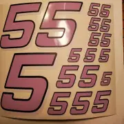 Lavender w/ black & white #5's Racing Numbers Vinyl Decal Sheet 1/10-1/12 slash
