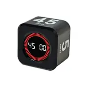 Visual Flip Cube Timer Countdown Gravity Productivity Desk Timer for Kitchen Work Study-Black