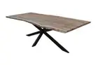 CRISTO NATURAL SOLID ACACIA TIMBER/METAL LEGS DINING TABLE INDUSTRIAL 180 CM