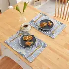 2Pcs Durable Double-sided Dacron Dining Mat Creative Coffee Coaster Table