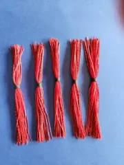 5 silicone Skirt Red/Red Fish Scale 5-55-255 Lure Spinnerbait Bass Tackle