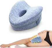 Knee Pillow Leg | Memory Foam Wedge Pillow | Leg Pillows for Sleeping,Leg Pain, Knees Pain, Joints Pain & Pregnancy Bed Leg Cushion for Side Sleepers (Light Blue)