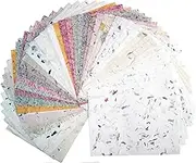 50 Sheets 8.5 x11in Mulberry Paper Art Collage Tissue Invitation Card Making Notebook Journal Memo Note Scrapbook Cardstock Paint Stamping Natural.